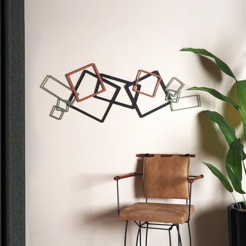 Stylish Decorative Metal Wall Accessory, 45 x 116 cm, 100% Steel (1.5 mm) - Black, Green & Red - Perfect for Modern Home Decor & Art Display