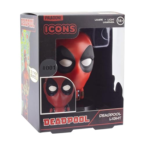 Deadpool 3D Icon Light - Officially Licensed Disney Marvel Merchandise for Office, Gaming Room, Bedroom Marvel Fan Gift Decor and Accessory Night Light - Paladone