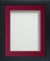 Frame Company Ainsworth Range Black 14x11 inch Picture Photo Frame with Plum Mount for Image A4 * Choice of Sizes* Fitted with Real Glass