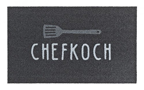 Zala Living Chef Spatula Grey 50 x 70 cm Door Mat Dirt Trapper Mat Door Mat Decorative Mat Polyamide 50 x 70 x 0.7 cm