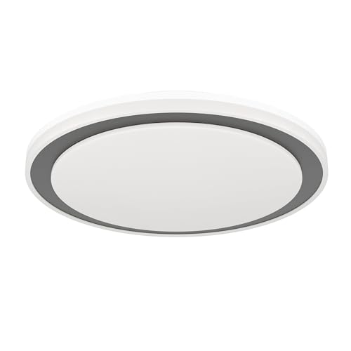 Eglo LED Ceiling lamp Semovigo, Round Light Fixture with dip Switch, Office and Kitchen Lighting in White Black, Warm - Neutral - Cool White, Ø 40 cm
