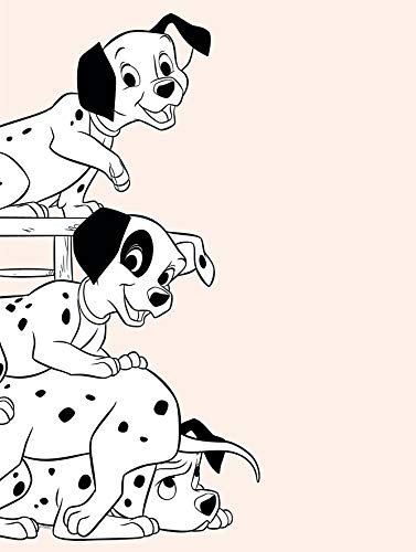 Komar Disney Wall Picture - 101 Dalmatian Playing - Children's Room, Baby Room, Decoration, Art Print, Dogs, Size 30 x 40 cm (Width x Height) - Without Frame - WB006-30 x 40 cm