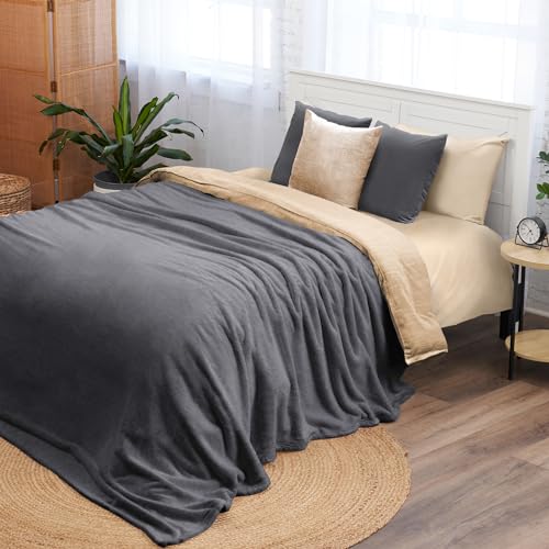 Northwest Ashford Home Cozy Warmwell Blanket Charcoal King Size 108 x 90 inches