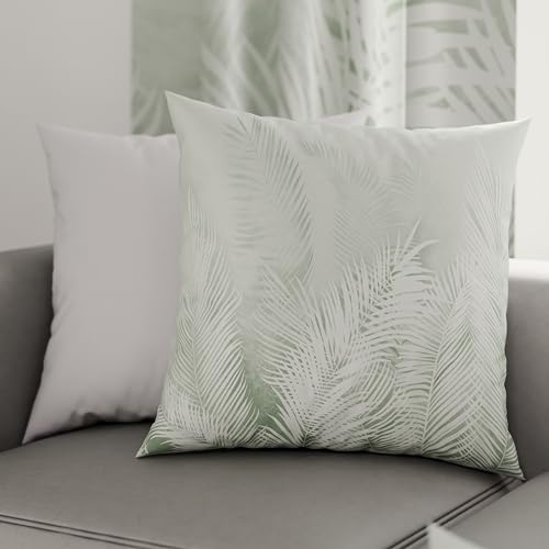 PETTI Artigiani Italiani - Pair of Pillow Cases 35 x 35 cm in Microfibre, Cushions for Bedroom Furniture, Sofa, Living Room, Set of 2 Cushion Covers, Sage Leaf Pillow Case, 100% Made in Italy