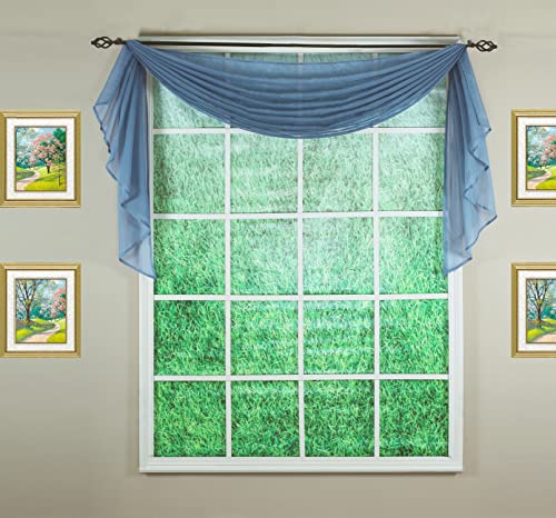 "Today's Curtain Emelia Original Voile Scarf 144"", Wedge Blue, 45"" W x 144"" L"