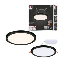 Paulmann 79964 recessed LED panel Areo IP44 175mm round 3-Step-Dim incl. 1x13W dimmable Warm white Black Plastic Lighting system 3000K