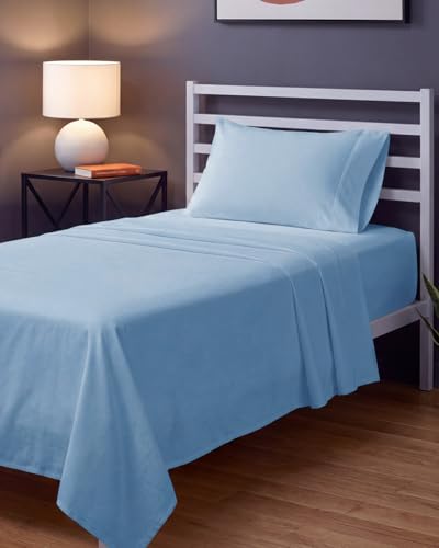 Sleepy Town Twin XL Size Bed Sheets - 3 Piece - Twin XL Sheet Set - Extra Soft, Comfy & Cooling - Easy Care - Shrinkage, Wrinkle & Fade Free - Brushed Microfiber - Deep Pocket Bed Sheets (Light Blue)