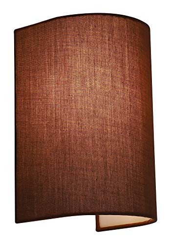 HARPER LIVING Wall Light, Wall Wash Light with On/Off Switch, Mocha Cylinder Fabric Shade, 1xE27/ES Up and Down Wall Lamps for Bedroom, Living Room, Hallway, Hotel, B&B