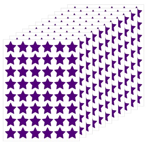 480Pcs Star Stickers, 20mm Colors Mini Stars Stickers 10 Sheets, Purple - Colorful Star Reward Sticker, Small Stickers for Children Teachers Art Scrapbooking & DIY Greeting Cards