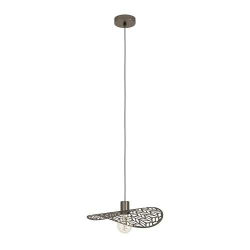 Eglo Pendant Lighting Swaby, XXL Hanging lamp for Dining Table, Ceiling Light Fitting for Living Room, Bronze Coloured Metal, E27 Socket, Ø 40 cm