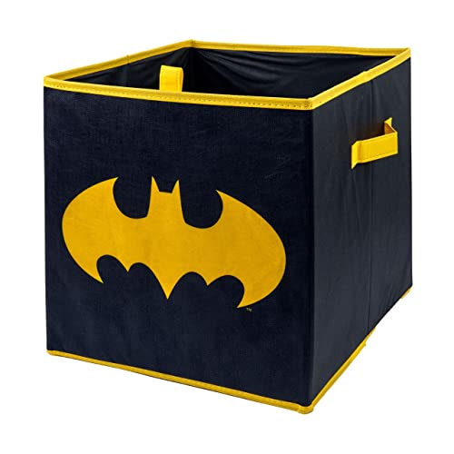 Batman Collapsible Kids Storage Box + Handles Durable & Fabric Foldable Storage Cubes Compatible Kallax Furniture For Organising Kids Toys & Playroom
