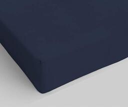 "Italian Bed Linen Fitted Sheet ""Elegant"" with Corner, Microfiber, Maxi double, Dark blue"