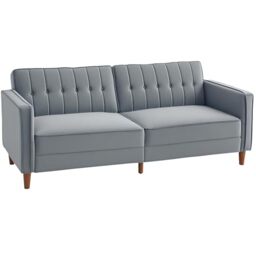 HOMCOM Convertible Sofa Bed 189cm Click Clack 3 Seater Dark Grey