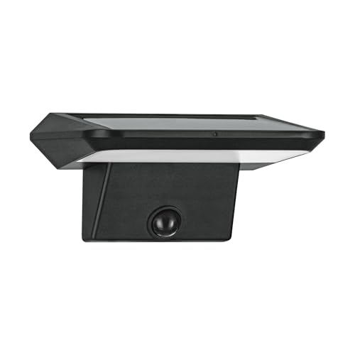 Eglo LED Outdoor wall lamp Porrassa, Outside Solar Light with Motion Detector and Twilight Sensor, Porch Lighting Made of Black Plastic, IP44
