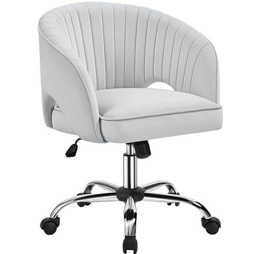 Yaheetech Desk Chair, Swivel Makeup Vanity Chair with Tufted Barrel Back