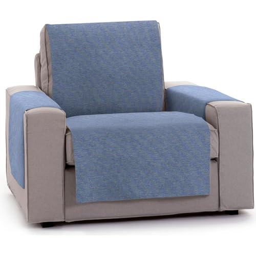 ECOMMERC3 Universal and Versatile 1 Seater Sofa Cover ??? Blue Chair Cover Protector Easy to Install for Back, Seat and Arms