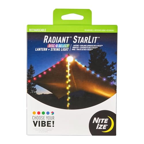 Nite IZE Radiant Starlit Rechargeable Lantern and String Light - Disc-O Select