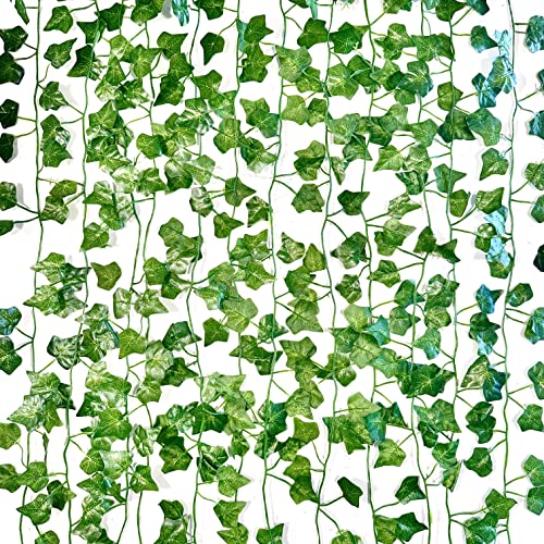 3 Pack (21Ft) Ivy Leaves Garland Green Decorations, Artificial Strings, Wedding Party Home Office Shop Wall Balcony Window Adornment, Indoor Outdoor D??cor, No Allergic Reactions