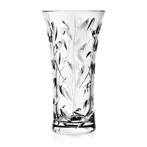 "Vase - Round Opening Glass - Vase - for Flowers - Roses - Designed - 9.75"" H - by Barski - Made in Europe"
