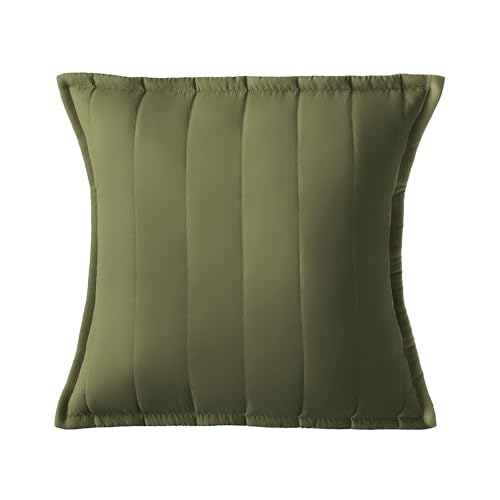 Silentnight Supersoft Quilted Cushion - Stylish Soft Touch Super Comfy Bed Sofa Cushion - Retain Shape Filled with Bouncy Fibres - Removable Machine Washable Cover and Non-Iron Fabric, 45x45cm, Green