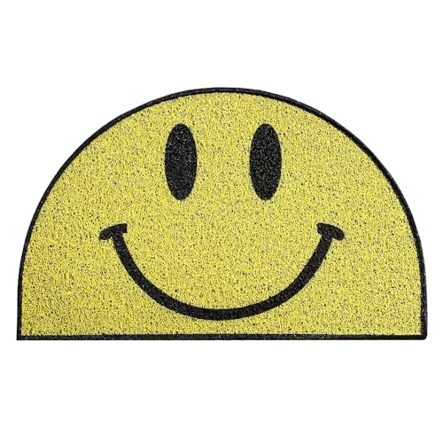 Nicoman Happy Face Doormat Housewarming Novelty Gift Present Dirt-Trapper Indoor Outdoot Non Slip Barrier Door Mats 70 x 44cm