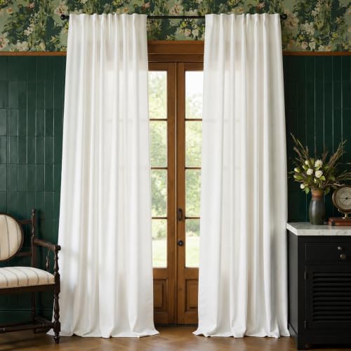 Lazzzy Velvet Curtains - 96 Inch White Light Filtering Curtains for Living Room & Bedroom - Thermal Insulate, Super Soft Luxury Drapes with Back Tab, 2 Panels