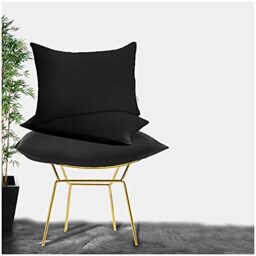 GC GAVENO CAVAILIA Easy Care Non Iron Plain Dyed Pair of Housewife Pillow Case, Luxury Super Soft Polycotton Pillows Cover, 50x75 Cm, Black