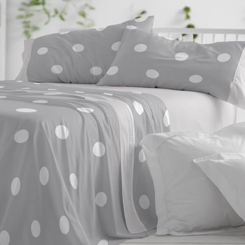 Burrito Blanco - Cotton Bedding Set - 90 cm Bed Design 627 - Grey Color (90 x 190/200 cm.)