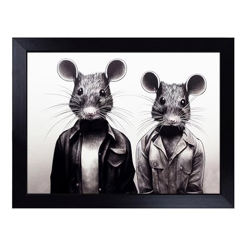 Lap Tray with Bean Bag Cushion, Two Street Rats - Handmade in the UK, Raised Wooden Edge, Padded Cushion, Heat-Resistant Wipe-Clean Surface, for Meals, Laptops and Crafts