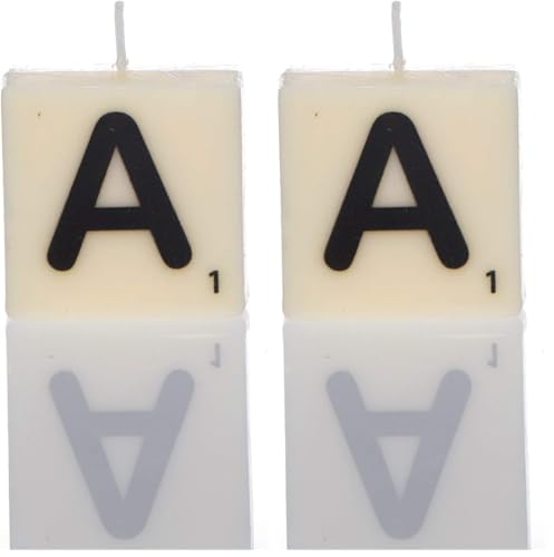 Boxer Gifts Letter A Candle, White, One Size (Pack of 2)