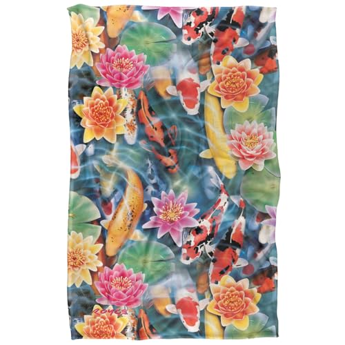 Jq Licensing - Royce Mcclure Koi Fish Garden Silky Touch Super Soft Throw Blanket 91 x 147 Cm