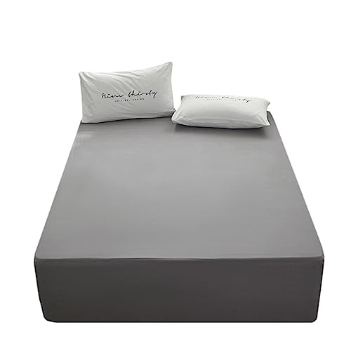 Bedding Twin Size Fitted Sheet Only - Deep Pocket - Fits 15inches Bed Matress Sheet- Bottom Sheet - Soft and Microfiber-Easy Care-Light Gray