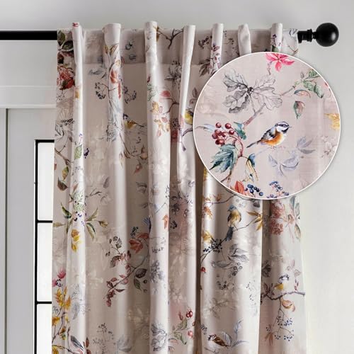 "Maison d' Hermine Curtains 100% Cotton Curtain Single Panel Easy Hanging with a Rod Pocket & Loop for Farmhouse, Office & Living Rooms, Equinoxe - Multi - Spring/Summer (50""x96"")"
