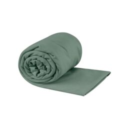 Sea to Summit - Pocket Microfibre Towel S - Hand Towel - Tiny Pack Size - Ultra Absorbent & Quick Dry - Whisper Light - Hang Loop & Case - For Backpacking - 40 x 80cm - Sage Green - 50g
