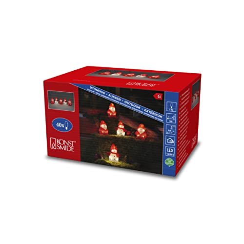 Konstsmide Christmas Outdoor Figures Decoration/Outside Lights LED Acrylic Five Happy Snowman and Santas/Outdoor Lighting (IP44) / 40 Warm White LEDs/Transparent Cable