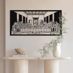 Stylish Black Decorative Metal Wall Accessory, 46 x 95 cm, 100% Steel, 1.2 mm Thickness, Durable & Elegant Design for Home or Office Decor