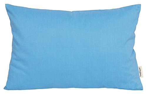 "TangDepot Durable Faux Silk Solid Pillow Shams, Rectangle pillow covers, Decorative Cushion Cover Pillowcase, Throw Pillow Covers - (12""x20"", Baby Blue)"