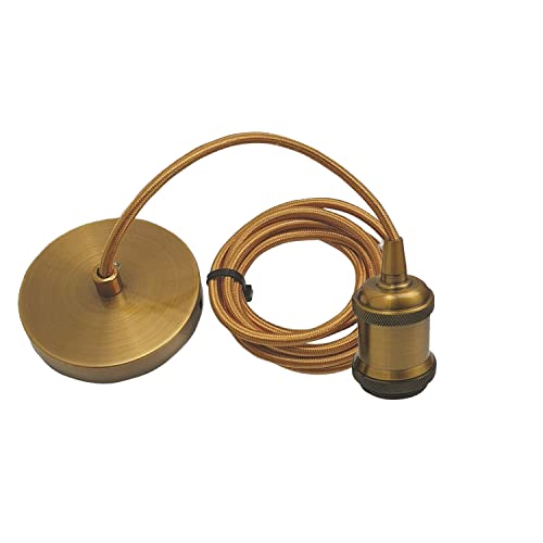LEDSone Vintage Yellow Brass E27 Pendant Light Industrial Ceiling Lamp