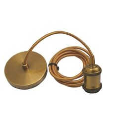 LEDSone Vintage Yellow Brass E27 Pendant Light Industrial Ceiling Lamp