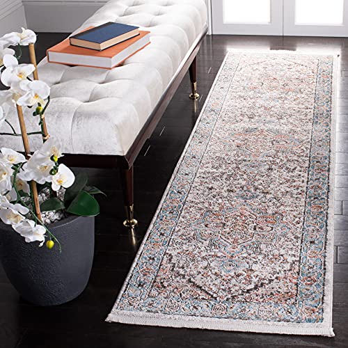 SAFAVIEH Contemporary Rug for Living Room, Dining Room, Bedroom - Shivan Collection, Short Pile, in Grey and Blue, 122 X 183 cm