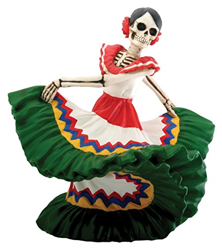 "SUMMIT COLLECTION Day of the Dead Dancing Senorita Green Figurine (H: 5.5"" x L: 6"" x W: 4.5"" & 0.19 lbs)"