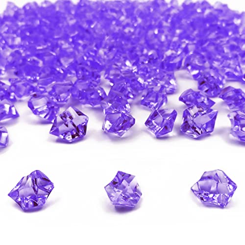 Reusable Fake Ice Cubes for Photography Props, Wedding Decorations, Vase Filler Accessories (Irregular) - 16x22mm - Purple