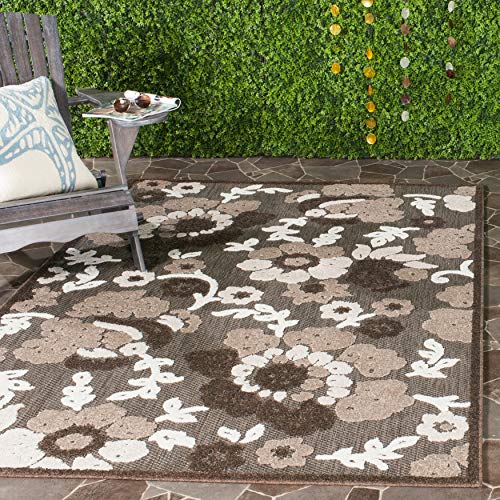 SAFAVIEH Traditional Rug for Living Room, Dining Room, Bedroom - Cottage Collection, Short Pile, in Light Brown and Brown, 201 X 290 cm