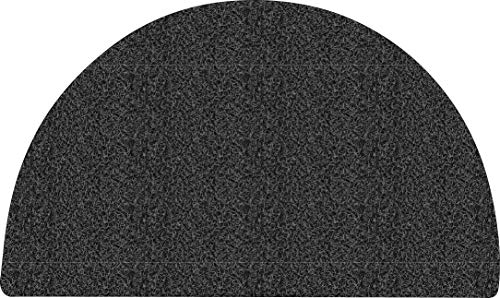 Nicoman Easy-Clean & Dirt-Trapper Barrier Half Circle Moon Doormat|Non-Shedding & Jet-Washable Outdoor Spaghetti Doormats (Black & Grey, 70x44cm)