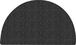 Nicoman Easy-Clean & Dirt-Trapper Barrier Half Circle Moon Doormat｜Non-Shedding & Jet-Washable Outdoor Spaghetti Doormats (Black & Grey, 70x44cm)
