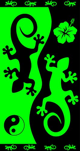 Miracle Home. Salamandra-Yin and Yang 100% Egyptian Cotton Towel, 90 x 165, Green, 12039