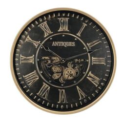 PRENDELUZ Black and Gold Wall Clock 60x60x8cm with Movement, Estandar