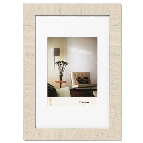 walther design Picture Frame Natural 10 x 15 cm with PassepArtout, Home Wooden Frame HO015H
