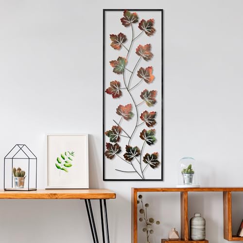 Handmade Decorative Metal Wall Accessory, 32 x 90 cm, 100% Metal (1.5 mm), Unique Hand-Painted Design, Perfect for Home Decor and Personal Touch