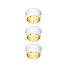 Paulmann 93381 LED recessed luminaire Gil 3-Step-Dim Round incl. 3 x 6 Watt dimmable White matt Gold recessed Spotlight Aluminium spot 2700 K Coin